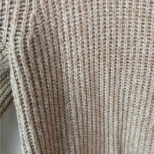 Theory Cream Chunky Ribbed Knit Sweater